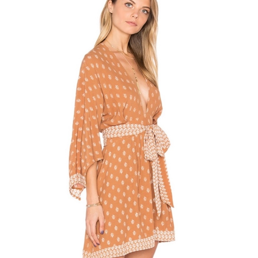 Faithfull the Brand Brown Floral Mini Dress